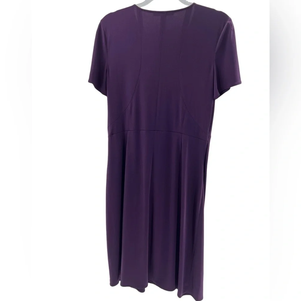 Antonio Melani Purple Short Sleeve Wrap Cocktail Dress Size L - Picture 2 of 6